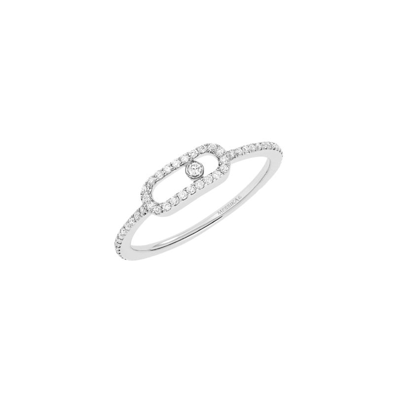 MESSIKA WHITE GOLD RING WITH DIAMONDS MOVE UNO PAVE