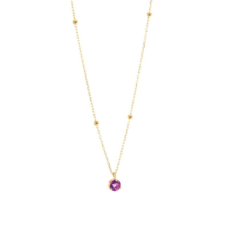 QUERA YELLOW GOLD NECKLACE WITH AMETHYST