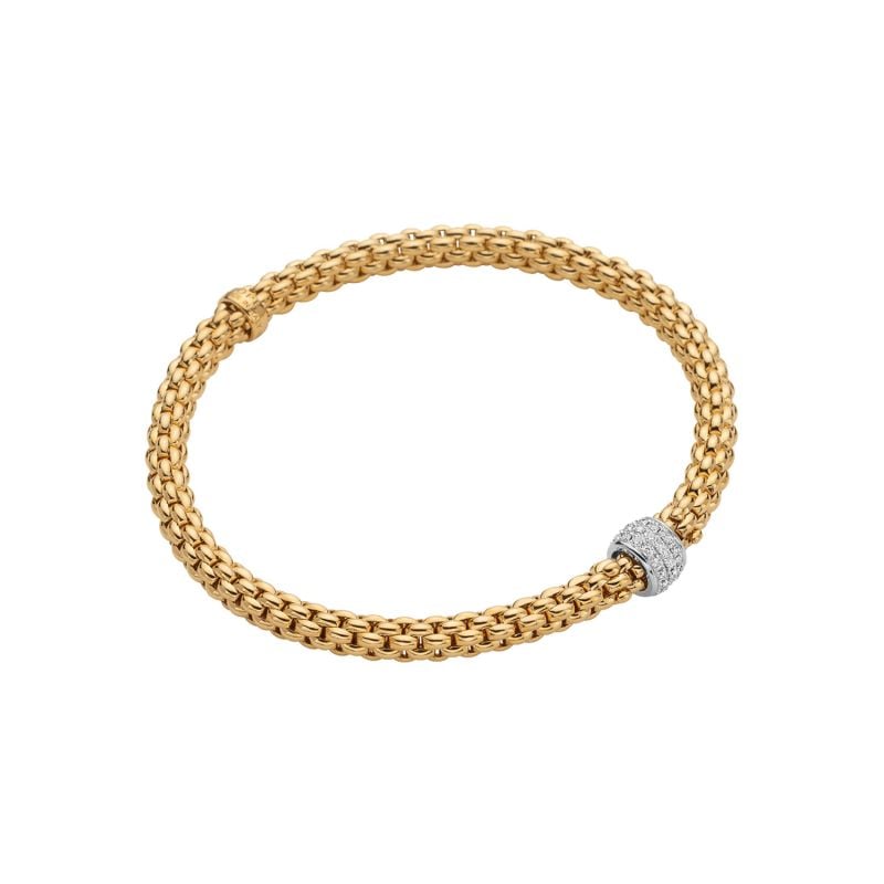 FOPE BRAÇALET D'OR GROC I OR BLANC AMB DIAMANTS PAVE SOLO