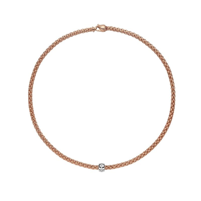 FOPE COLLAR DE ORO ROSA Y ORO BLANCO CON DIAMANTES SOLO