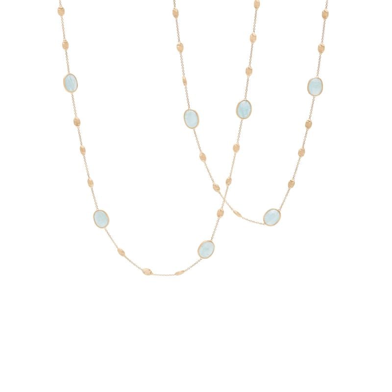 MARCO BICEGO COLLAR EN ORO AMARILLO CON DIAMANTES Y AGUAMARINAS SIVIGLIA