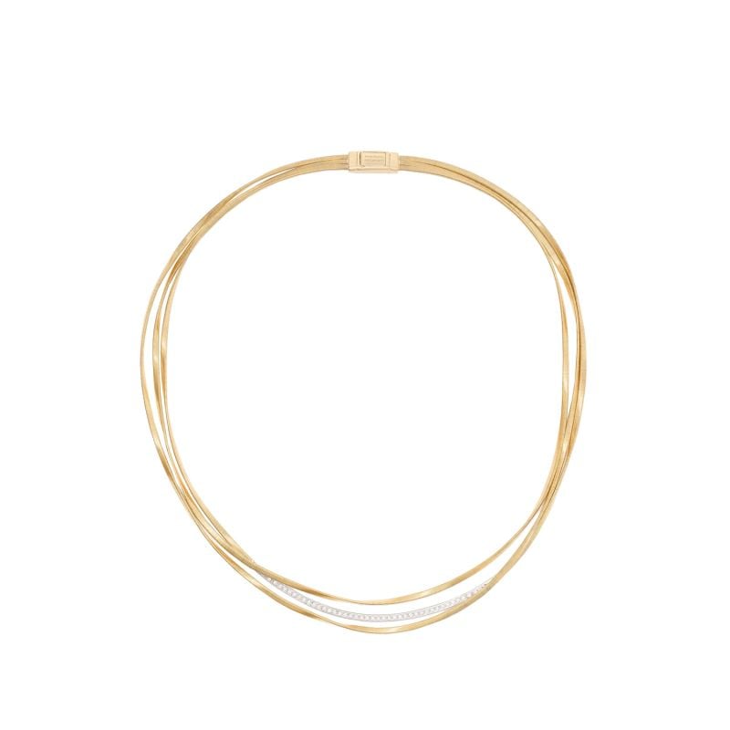 MARCO BICEGO YELLOW GOLD NECKLACE WITH DIAMONDS MARRAKECH