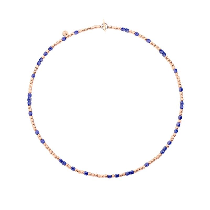 COLLAR DE ORO ROSA CON CERÁMICA AZUL GRANELLI 