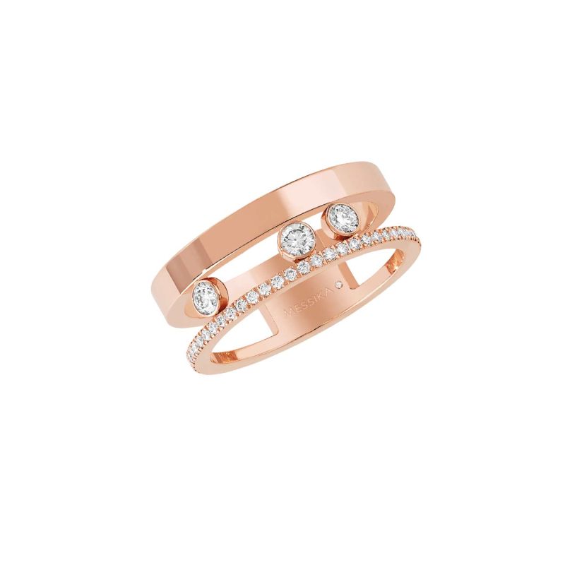 MESSIKA ROSE GOLD RING WITH DIAMONDS MOVE ROMANE