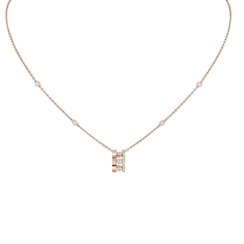 MESSIKA COLLAR DE ORO ROSA CON DIAMANTES BLANCOS MOVE ROMANE