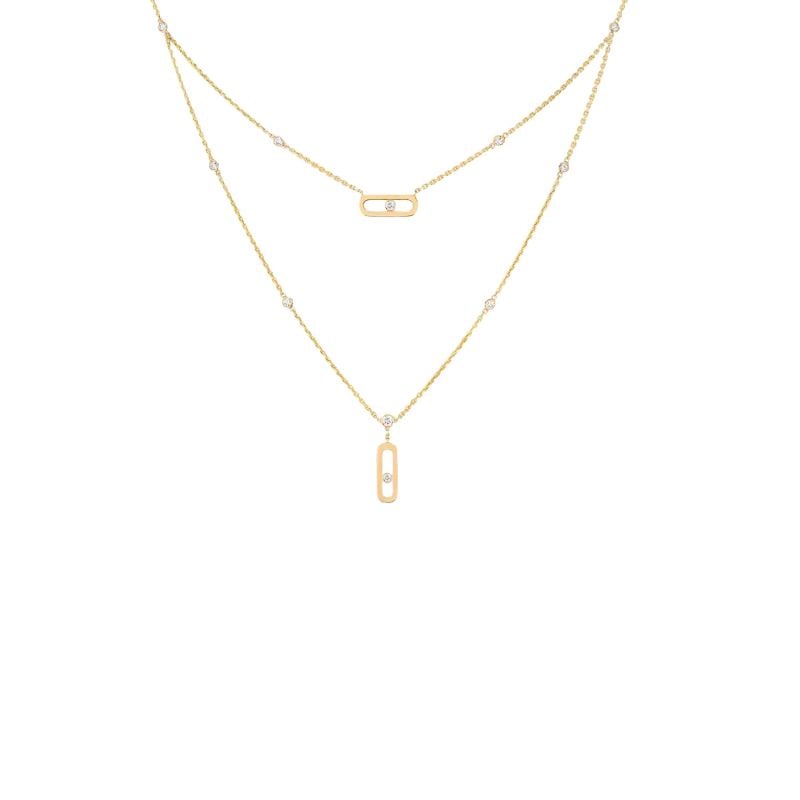 MESSIKA COLLAR DE ORO AMARILLO CON DIAMANTES BLANCOS MOVE UNO 2 RANGS