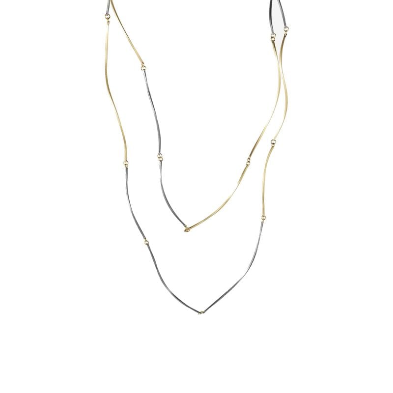 MAJORAL YELLOW GOLD AND TITANIUM NECKLACE PINASSA