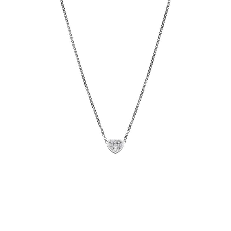 CHOPARD COLLIER EN OR BLANC AVEC DIAMANTS MY HAPPY HEARTS