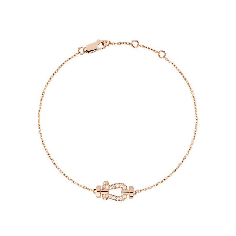 FRED BRACELET EN OR ROSE AVEC MOITIÉ PAVÉ DE DIAMANTS FORCE 10