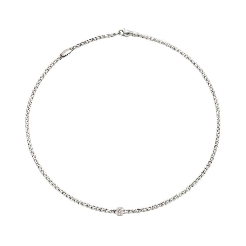 FOPE COLLAR DE ORO BLANCO CON DIAMANTES EKA