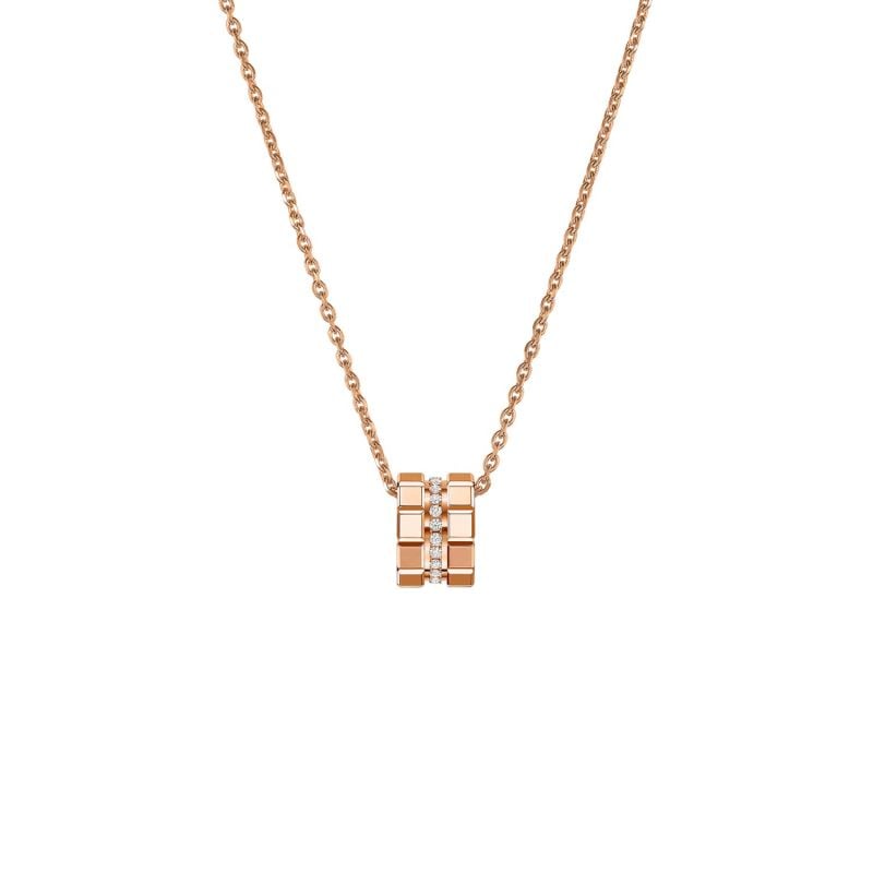 CHOPARD COLLAR DE ORO ROSA CON DIAMANTES ICE CUBE