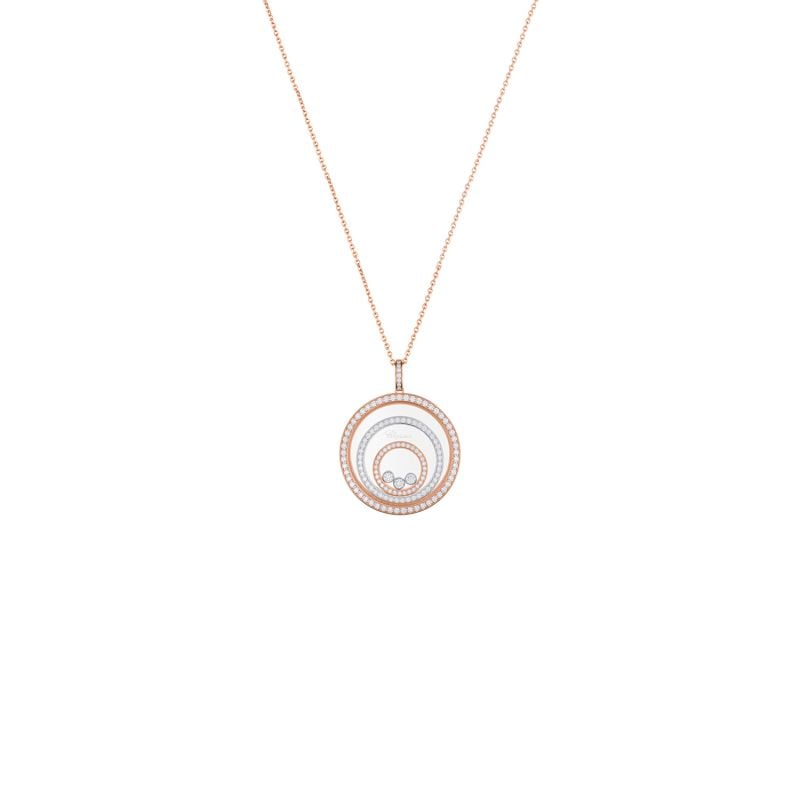 CHOPARD COLLAR DE ORO ROSA Y ORO BLANCO CON DIAMANTES BLANCOS HAPPY SPIRIT