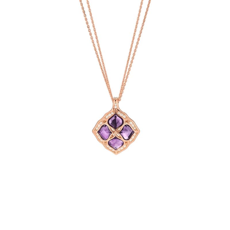 CHOPARD COLLAR DE ORO ROSA CON AMATISTAS Y DIAMANTES IMPERIALE