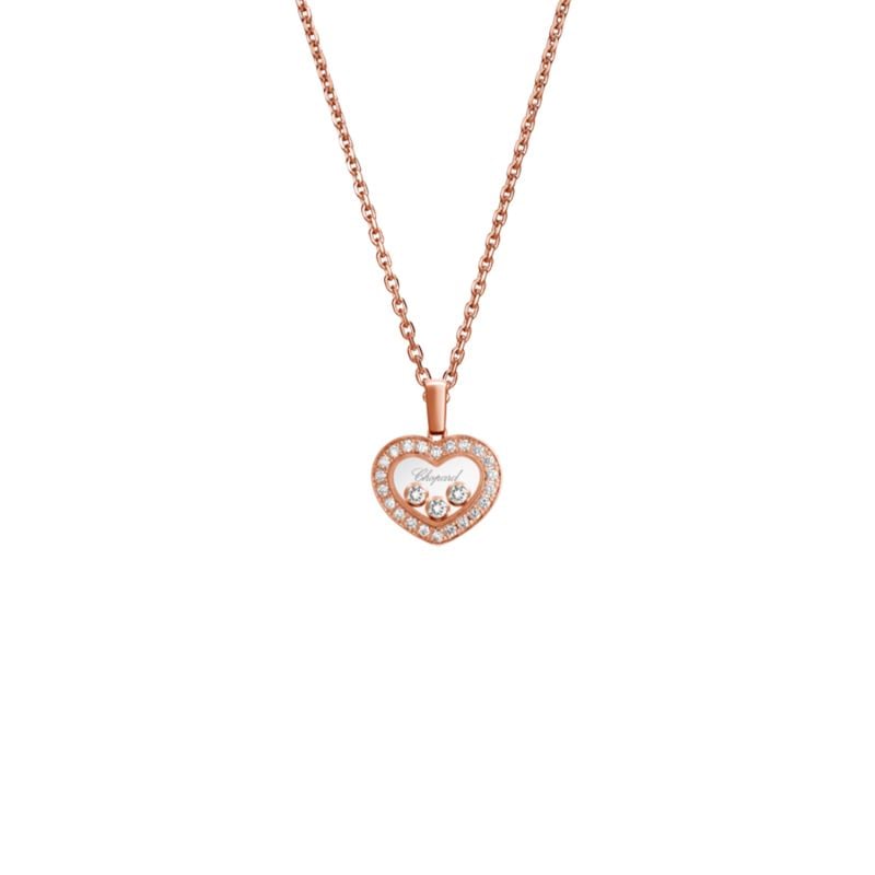CHOPARD HAPPY DIAMONDS ROSE GOLD NECKLACE WITH DIAMONDS