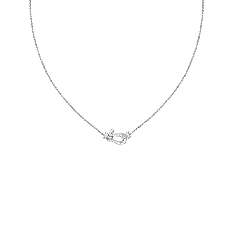 FRED FORCE 10 WHITE GOLD NECKLACE WITH PAVÉ DIAMONDS 