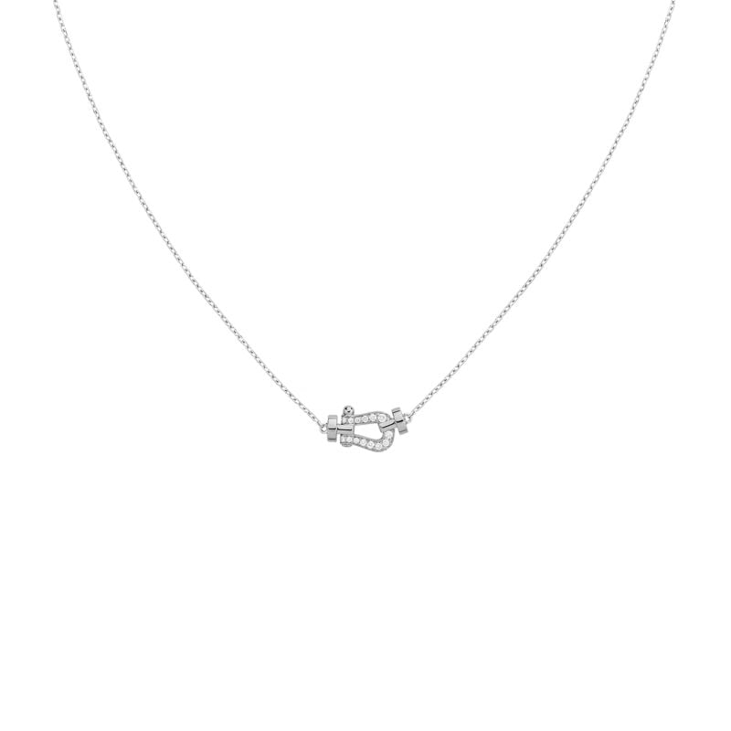 FRED COLLARET D'OR BLANC AMB MIG PAVÉ DE DIAMANTS FORCE 10