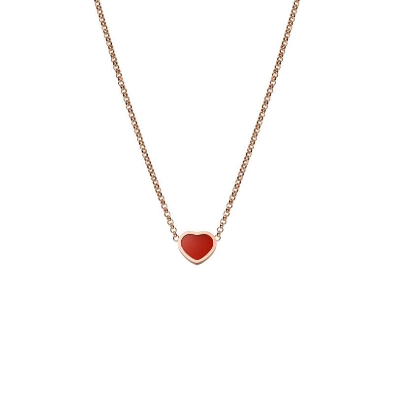 CHOPARD ROSE GOLD NECKLACE WITH CORNELIA AGATE MY HAPPY HEARTS