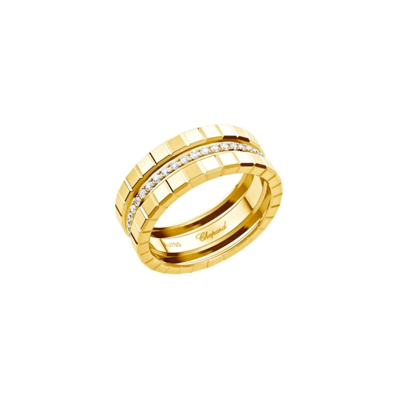 CHOPARD ANILLO DE ORO AMARILLO CON DIAMANTES BLANCOS ICE CUBE