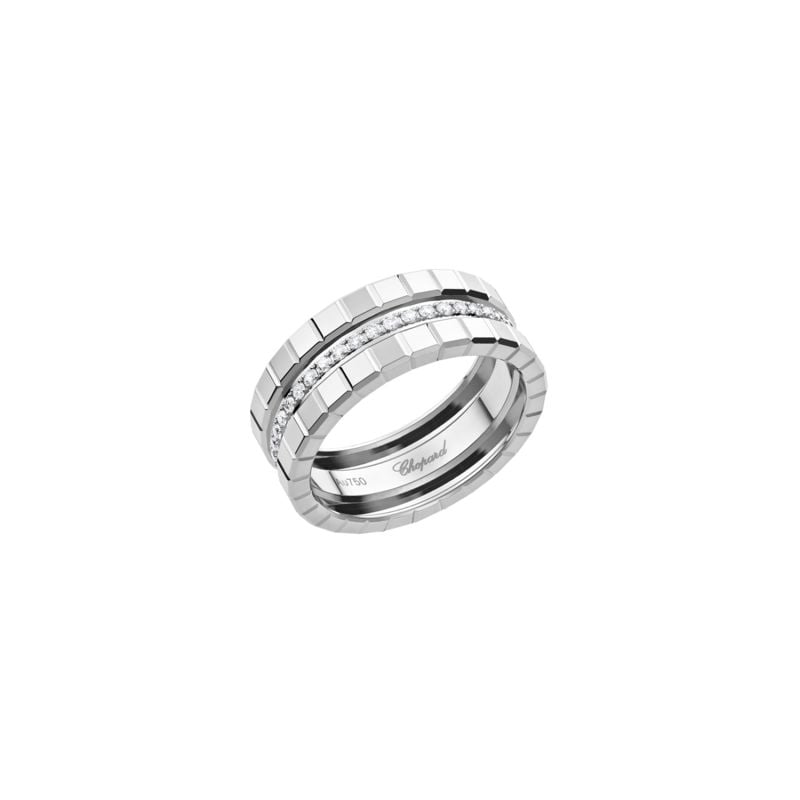 CHOPARD WHITE GOLD RING WITH DIAMONDS ICE CUBE