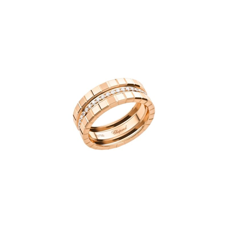 CHOPARD ROSE GOLD RING WITH DIAMONDS ICE CUBE