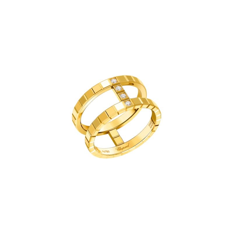 CHOPARD ANILLO DE ORO AMARILO CON DIAMANTES ICE CUBE