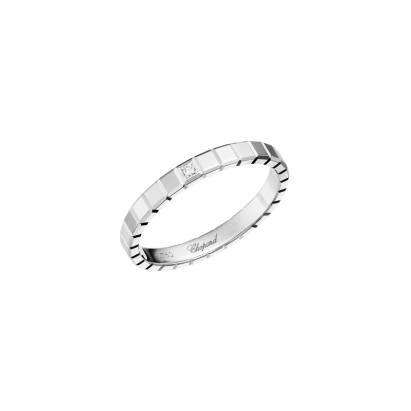 CHOPARD ANILLO DE ORO BLANCO CON UN DIAMANTE ICE CUBE