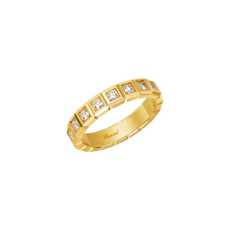 CHOPARD ANILLO DE ORO AMARILLO CON DIAMANTES BLANCOS ICE CUBE