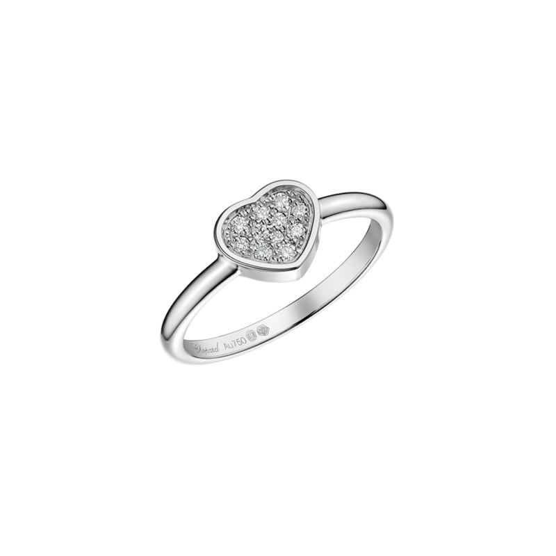 CHOPARD WHITE GOLD RING WITH WHITE DIAMONDS MY HAPPY HEARTS