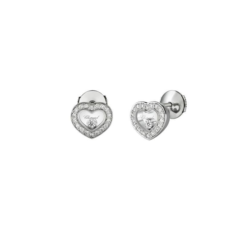 CHOPARD PENDIENTES ORO BLANCO CON DIAMANTES HAPPY DIAMONDS
