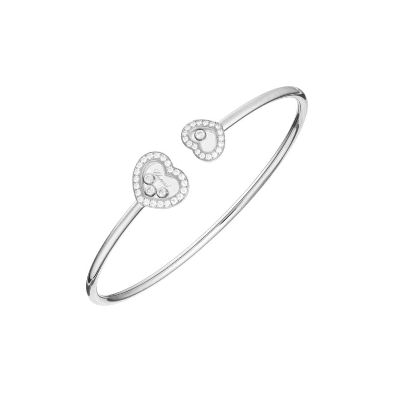 CHOPARD PULSERA DE ORO BLANCO CON DIAMANTES BLANCOS HAPPY DIAMONDS