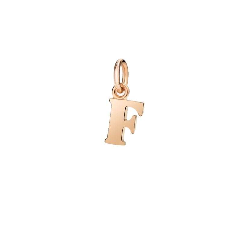 DODO COLGANTE DE ORO ROSA LETRA F