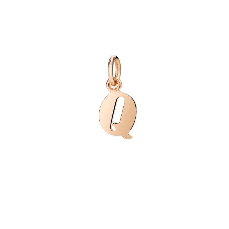 DODO COLGANTE DE ORO ROSA LETRA Q