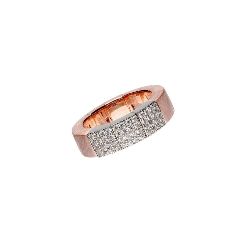 QUERA ANILLO DE ORO ROSA Y BLANCO CON DIAMANTES