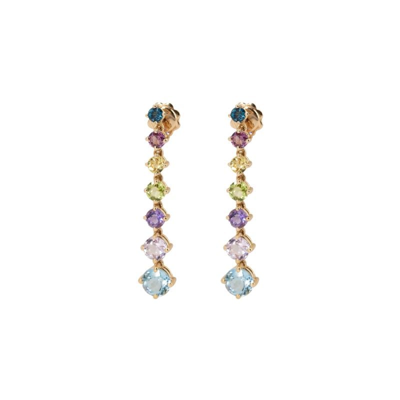 QUERA ROSE GOLD EARRINGS WITH PRECIOUS GEMS