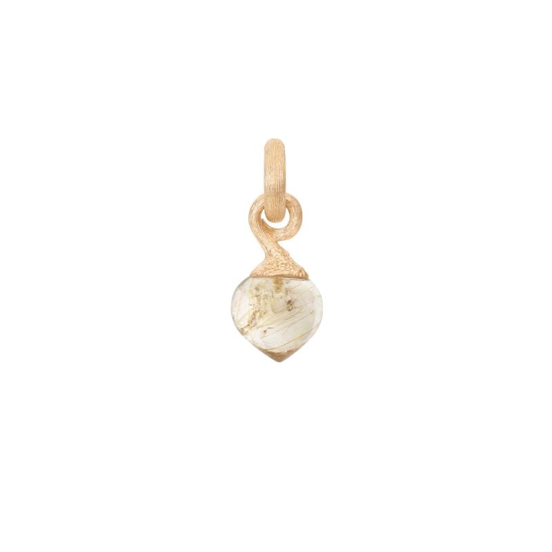 OLE LYNGGAARD YELLOW GOLD PENDANT WITH RUTILATED QUARTZ SWEET DROPS