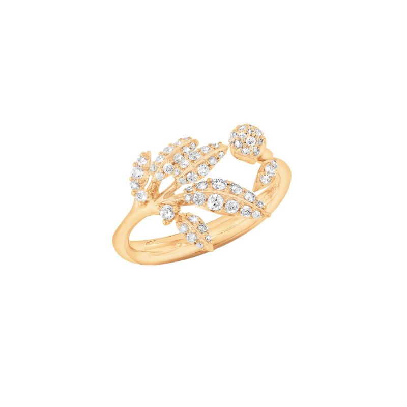 OLE LYNGGAARD YELLOW GOLD RING WITH DIAMONDS WINTER FROST