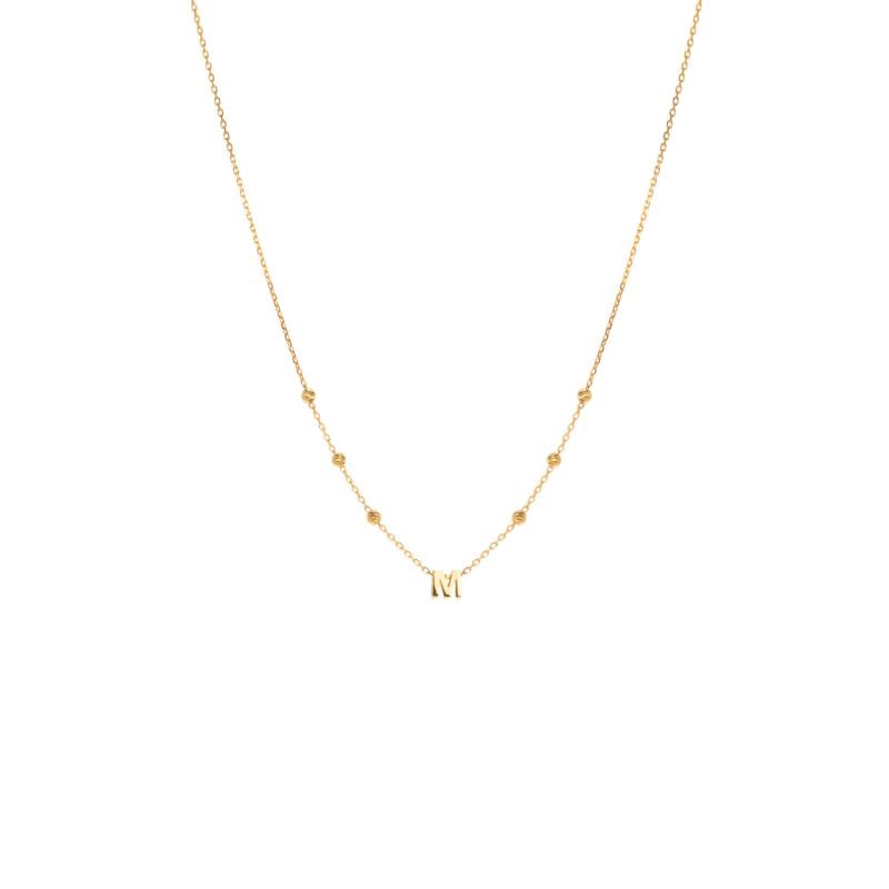 QUERA COLLAR DE ORO AMARILLO LETRA M