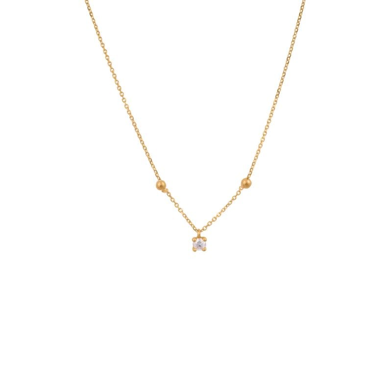 QUERA COLLAR DE ORO AMARILLO CON UN DIAMANTE