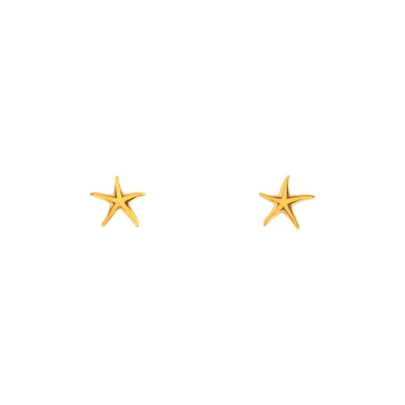 QUERA STAR YELLOW GOLD EARRINGS