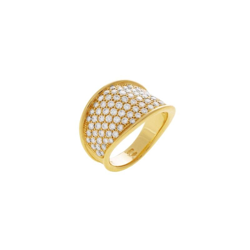 MARCO BICEGO ANILLO DE ORO AMARILLO CON DIAMANTES LUNARIA ALTA