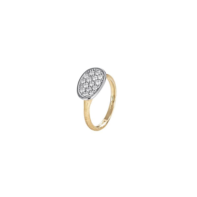 MARCO BICEGO YELLOW AND WHITE GOLD RING WITH DIAMONDS LUNARIA 