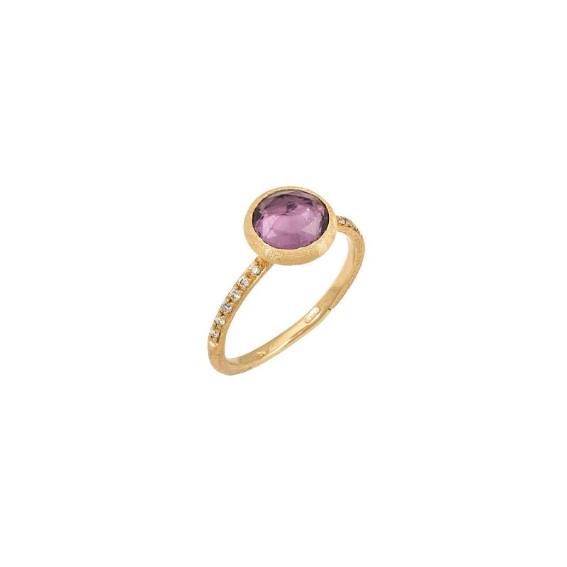 MARCO BICEGO YELLOW GOLD RING WITH AMETHYST AND DIAMONDS JAIPUR
