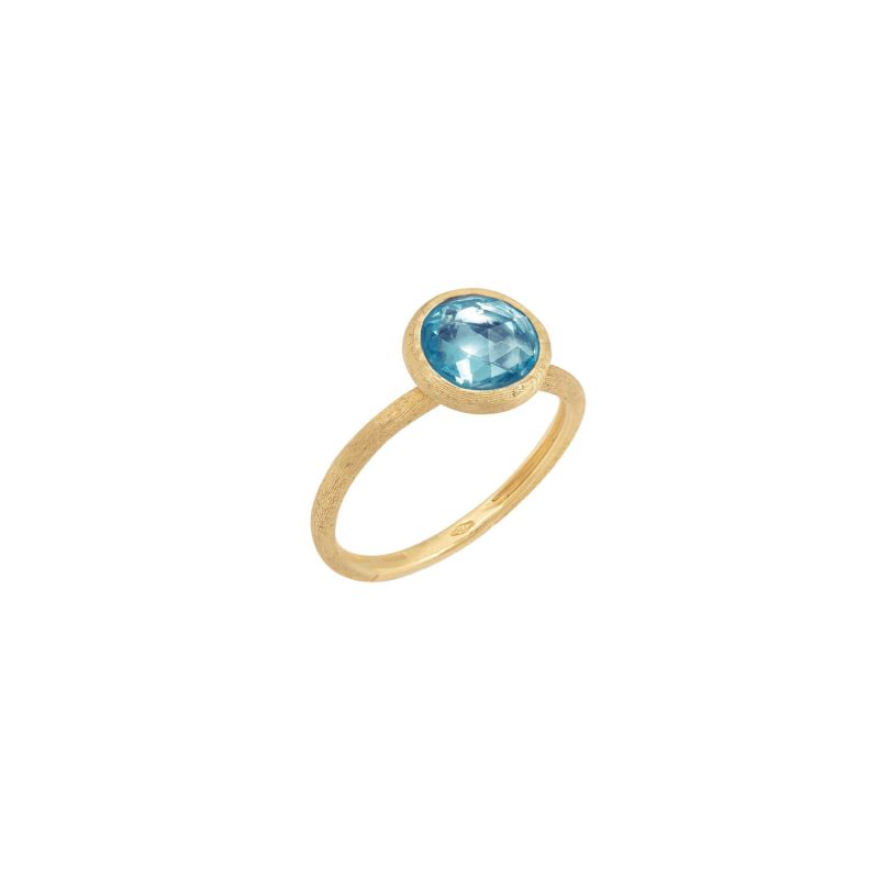 MARCO BICEGO YELLOW GOLD RING WITH BLUE TOPAZ JAIPUR 