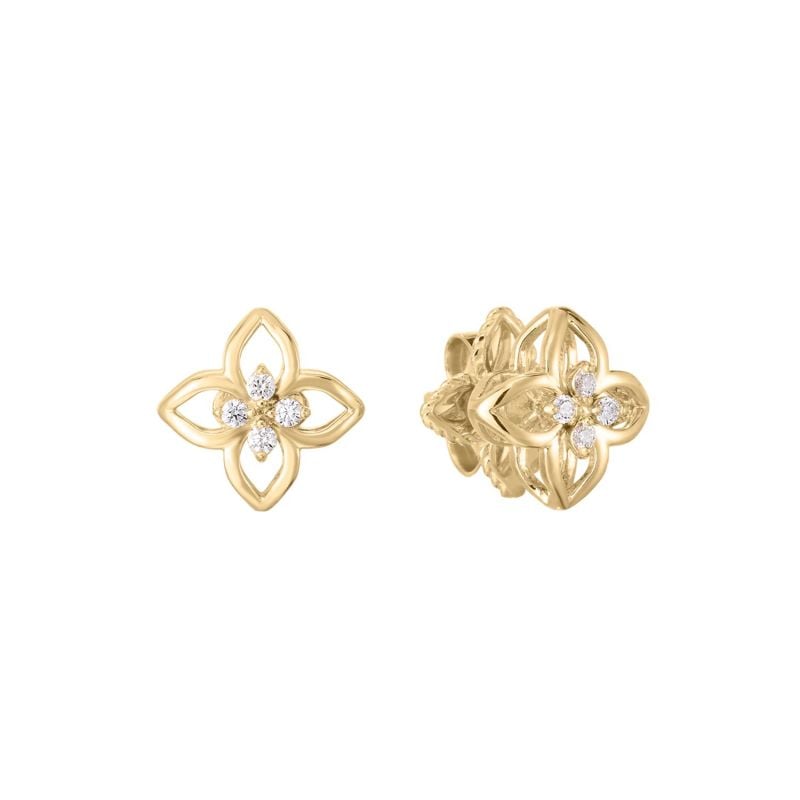 ROBERTO COIN PENDIENTES DE ORO AMARILLO CON DIAMANTES TINY PRINCESS
