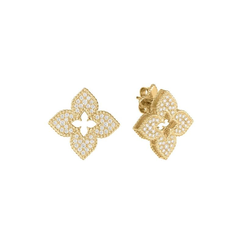 ROBERTO COIN PENDIENTES DE ORO AMARILLO CON DIAMANTES VENETIAN PRINCESS