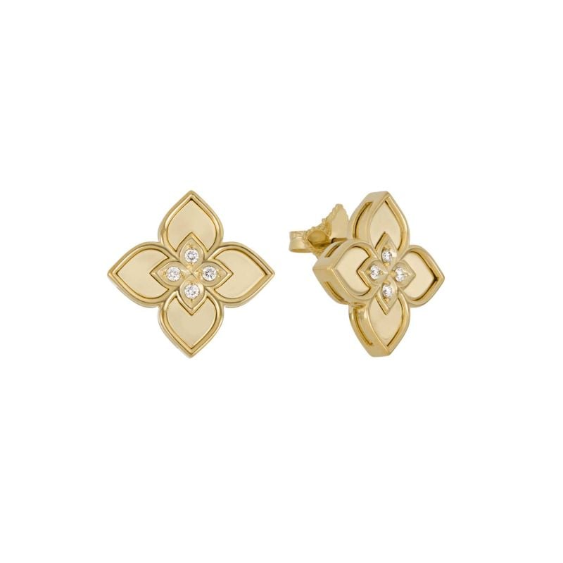 ROBERTO COIN PENDIENTES DE ORO AMARILLO CON DIAMANTES VENETIAN PRINCESS 