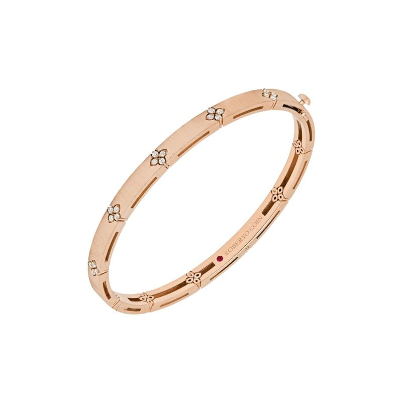ROBERTO COIN PULSERA DE ORO ROSA CON DIAMANTES BLANCOS LOVE IN VERONA