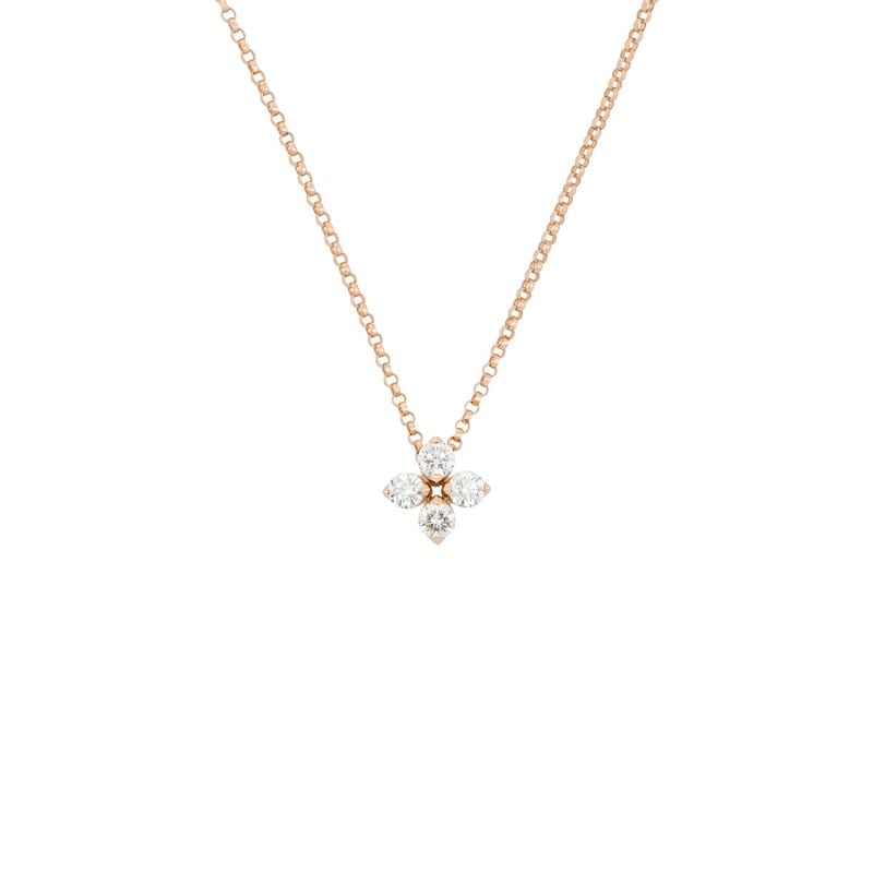 ROBERTO COIN ROSE GOLD NECKLACE WITH DIAMONDS LOVE IN VERONA