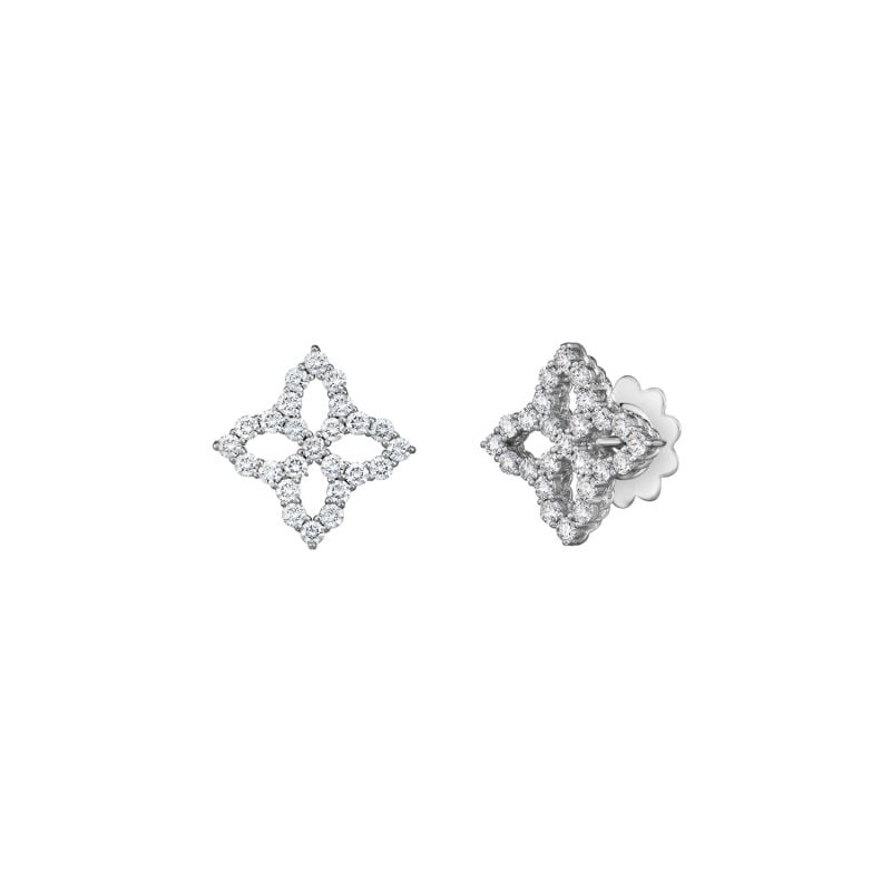 ROBERTO COIN PENDIENTES EN ORO BLANCO CON DIAMANTES DIAMOND PRINCESS