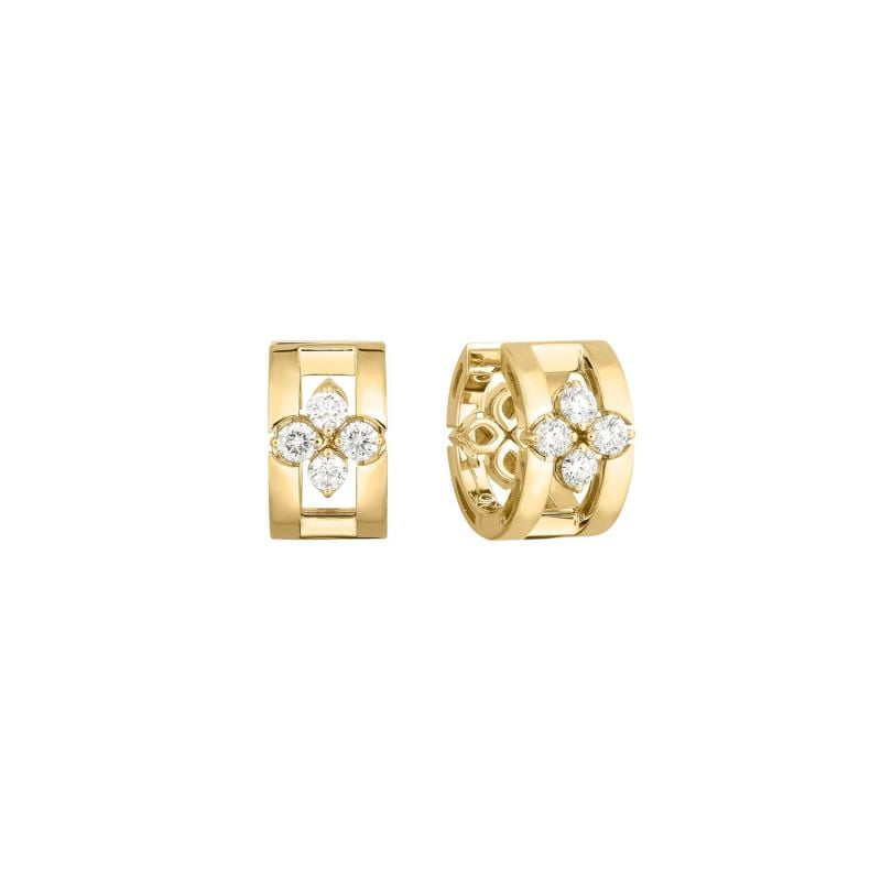 ROBERTO COIN PENDIENTES DE ORO AMARILLO CON DIAMANTES LOVE IN VERONA